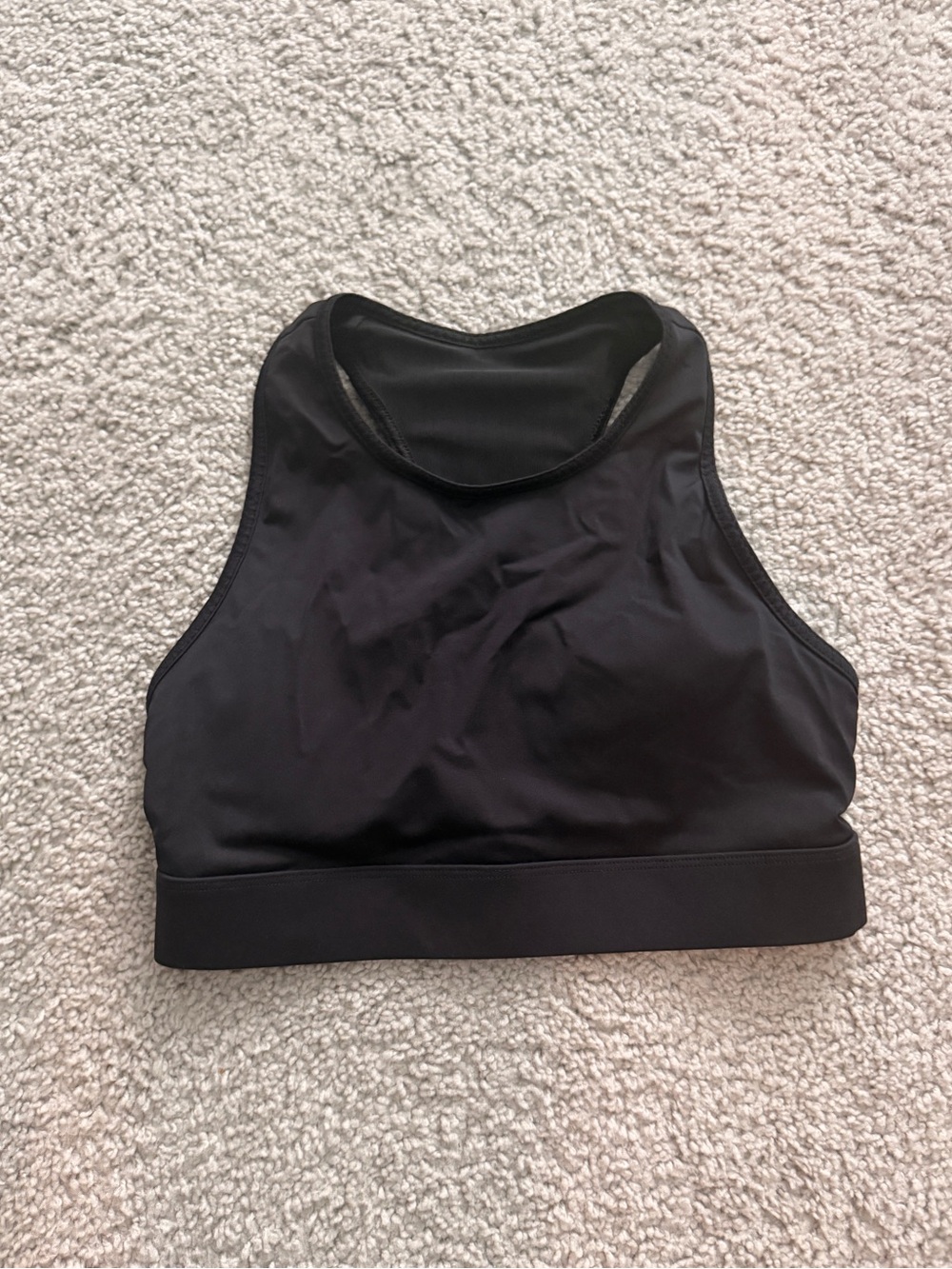 Fabletics Black High-Neck Racerback Sports Bra